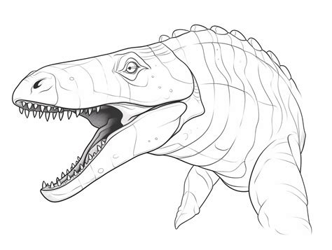 Artistic Mosasaurus Illustration - Coloring Page