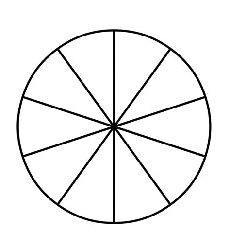 Fraction Pie Divided into Tenths | ClipArt ETC