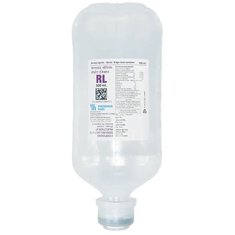 Sodium Lactate IV Fluid RL Infusion, Packaging Size: 500 Ml, 55% OFF