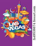Free art print of Las Vegas skyline vector illustration linear. Las Vegas skyline big city ...