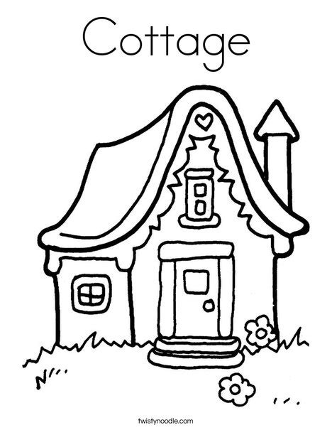 Cottage Coloring Page - Twisty Noodle