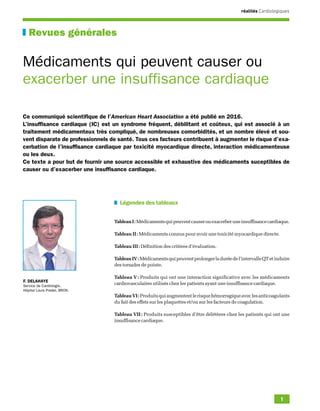 Médicaments qui peuvent causer ou exacerber une insuffisance cardiaque | PDF