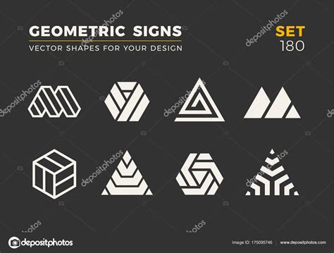 Set Eight Minimalistic Trendy Shapes Stylish Vector Logo Emblems Your Stock Vector Image by ...