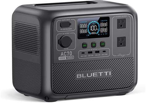 BLUETTI Portable Power Station AC70, 768Wh LiFePO4 Battery Backup w/ 2 ...