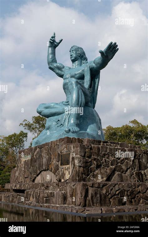 Peace Statue, Nagasaki Peace Park, Nagasaki, Japan Stock Photo - Alamy