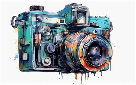 Premium AI Image | Camera in watercolor style