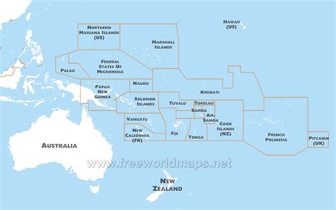 Oceania Maps – Freeworldmaps.net