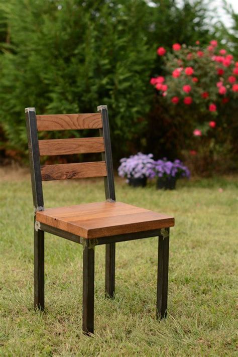 Wood and Steel Dining Chair - Reclaimed Lumber | Dining chairs diy ...