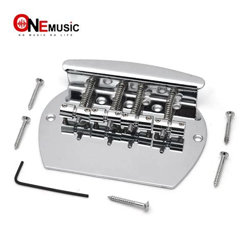 Bass Bridge Heavy 4 String Curved Bass Guitar Bridge For Electric Bass Chrome-in Guitar Parts ...