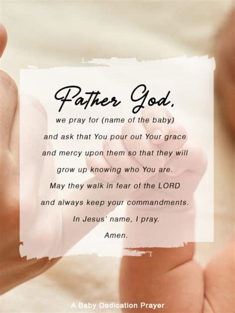 A Baby Dedication Prayer