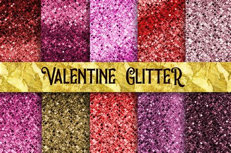 Valentine Glitter Digital Papers Graphic by PinkPearly · Creative Fabrica