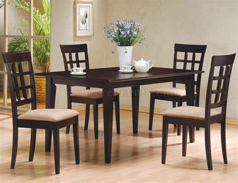 Cappuccino Finish 5Pc Modern Dinette Set w/Microfiber Seats