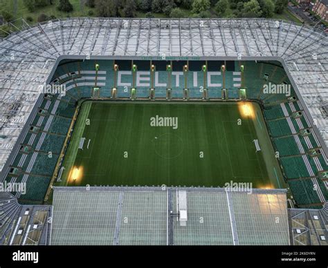 Celtic Stadium of FC Celtic Glasgow - aerial view - GLASGOW, SCOTLAND - OCTOBER 4, 2022 Stock ...