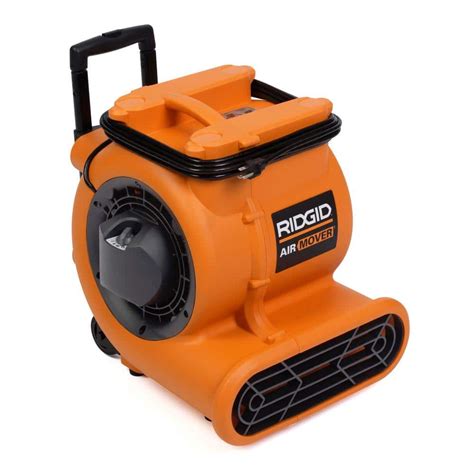 RIDGID 1625 CFM 3-Speed Portable Blower Fan Air Mover with Collapsible Handle and Rear Wheels ...