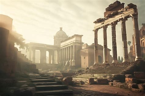 Premium AI Image | ancient Roman ruins at the Roman Forum