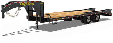 20gn - Flatbed Gooseneck Trailer (605x300), Png Download