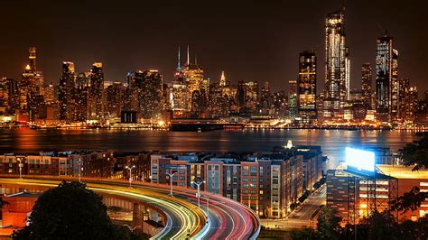 New York City View From New Jersey At Night, new-york, new-jersey ...