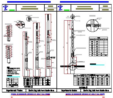 Reinforced concrete high voltage transmission poles design drawing - Cadbull