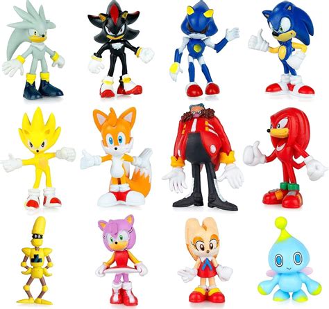 J&G Sonic the Hedgehog Mini Action Figures 2.3 Inches Tall, Pack of 12 ...