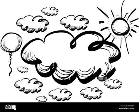 Cartoon clouds Black and White Stock Photos & Images - Alamy