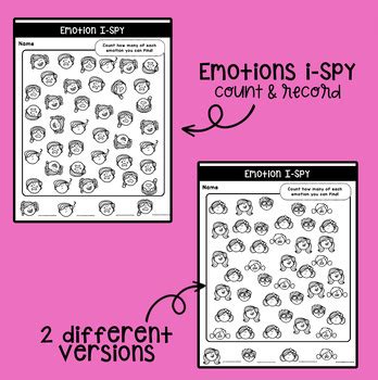 Emotions Worksheets ~ Naming emotions, tracing, matching, i-Spy activity
