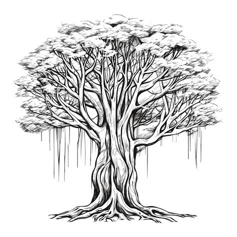 Premium Vector | Hand Drawn Sketch Banyan Tree Illustration