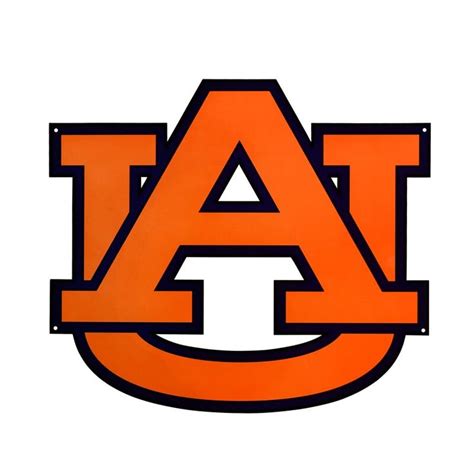 the auburn logo is shown in an orange and white color on a dark blue background