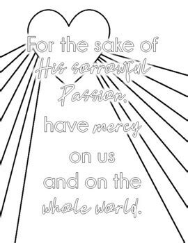 Divine Mercy Chaplet Prayer Handout & Coloring Page: Teach, Prayer, and ...