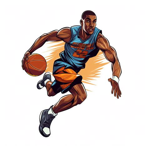 Premium Photo | Basketball 2d cartoon vector illustration on white background