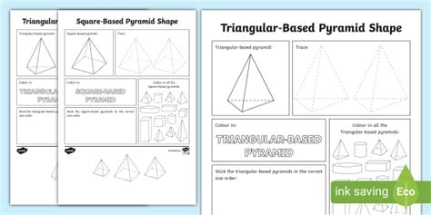 Pyramid Shape Worksheet (teacher made) - Twinkl