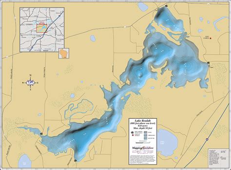 Lake Beulah Wall Map