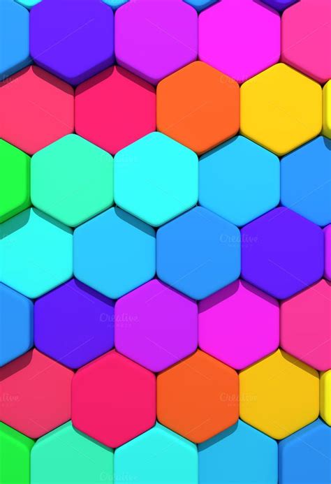 Colored hexagons | Rainbow colors art, Psychedelic colors, Colorful ...