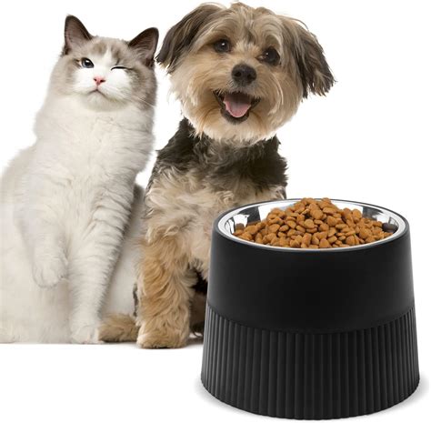 Pet Supplies : Unleashed Life Ansel Collection-Elevated Food Bowl for Small-Large Dogs/Cats ...