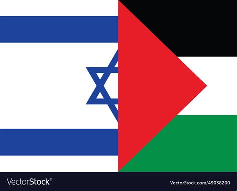 Israel flag with palestine flag Royalty Free Vector Image