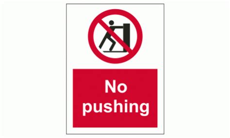 No pushing sign