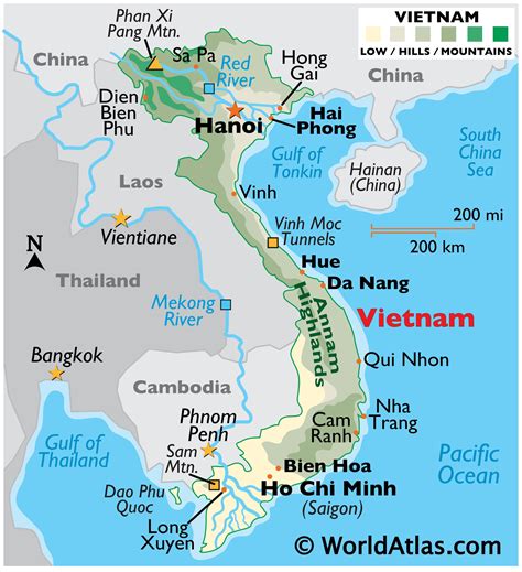 Geography of Vietnam, Landforms - World Atlas