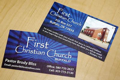 Leslie Earnest Studios: First Christian Church business cards