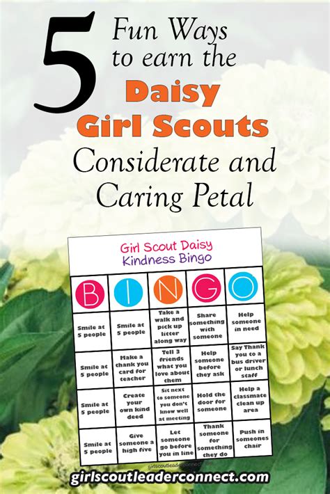 5 Fun Activities To Earn The Considerate and Caring Petal | Daisy girl scouts, Girl scout daisy ...