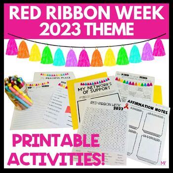 Red Ribbon Week 2023 Activities DRUG FREE by Mindful and Kind Counseling