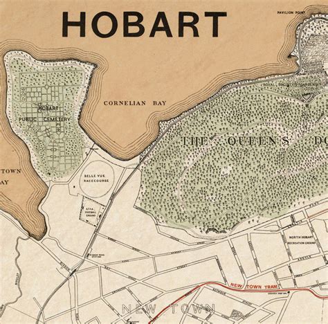 Old map of Hobart Australia 1893 Vintage Map Wall Map Print - VINTAGE MAPS AND PRINTS