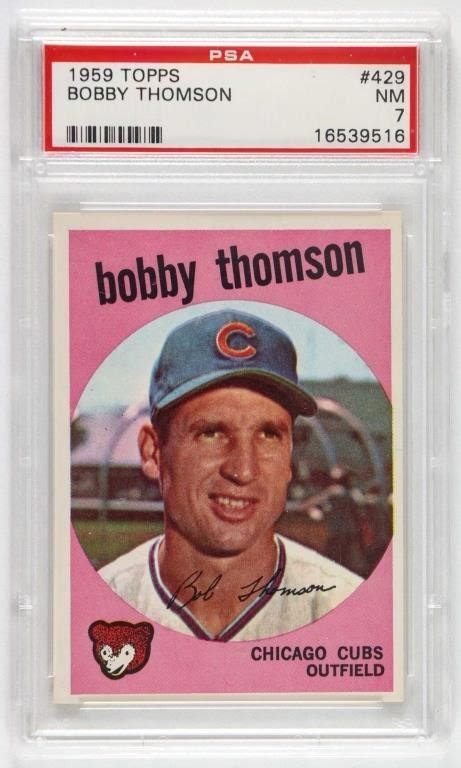 1959 GRADED BOBBY THOMPSON BASEBALL CARD | Live and Online Auctions on ...