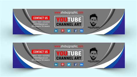 Free YouTube Channel Art Design In Flat Style Template Download – GraphicsFamily