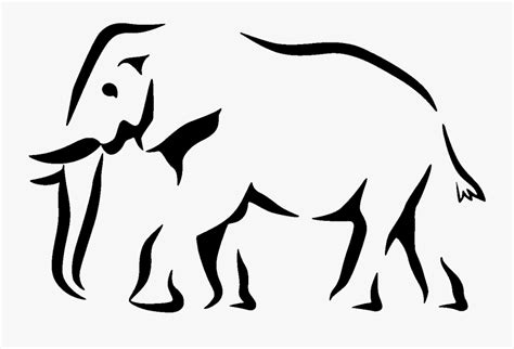 Elephant Silhouette Stencil , Free Transparent Clipart - ClipartKey