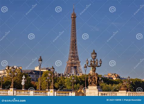 Beautiful Pont Alexandre III Bridge Over the Seine River, Paris. France ...