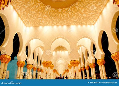 Shaikh Grand Mosque stock photo. Image of dubai, night - 116398670