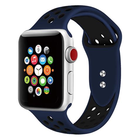 Silicone Sport Band for Apple Watch Band 38mm 40mm 42mm 44mm ...