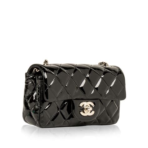 Chanel - Extra Mini Flap Bag - Black Patent - SHW | Bagista