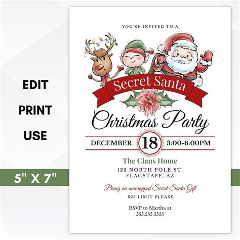 Secret Santa Party Invite – Simple Desert Designs