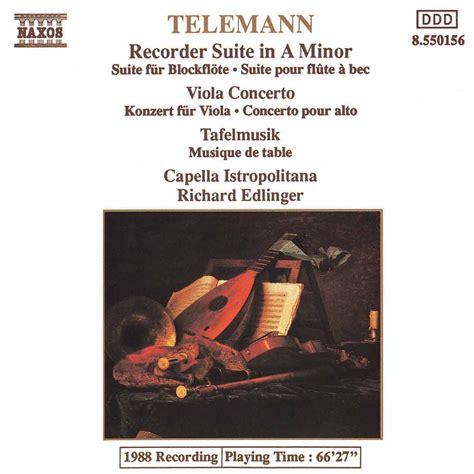 Capella Istropolitana: Telemann: Recorder Suite in A minor - Viola Concerto - Tafelmusik: 2 ...