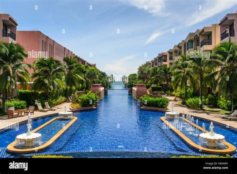 beautiful swimming pool in hotel, Thailand Stock Photo - Alamy